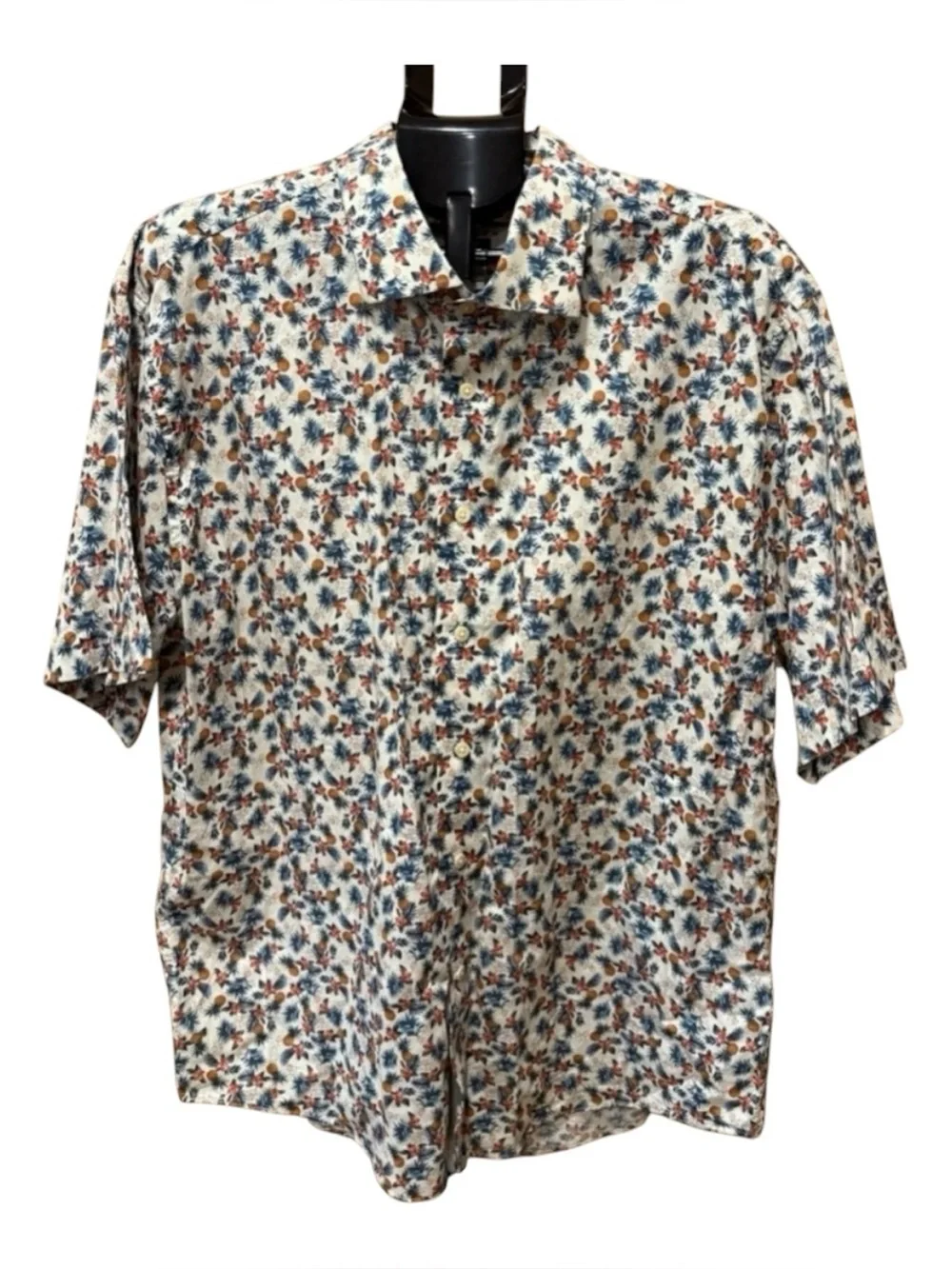 Joseph Abboud Hawaiian Shirt Floral Print Camp Collar Short Sleeve Men XXL